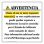 Spanish California Prop 65 Hotel Warning Sign CAWS-40122