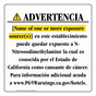 Spanish California Prop 65 Hotel Warning Sign CAWS-40145