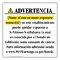 Spanish California Prop 65 Hotel Warning Sign CAWS-40163