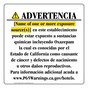 Spanish California Prop 65 Hotel Warning Sign CAWS-40196