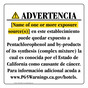 Spanish California Prop 65 Hotel Warning Sign CAWS-40221