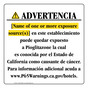 Spanish California Prop 65 Hotel Warning Sign CAWS-40309