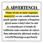 Spanish California Prop 65 Hotel Warning Sign CAWS-40337