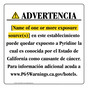 Spanish California Prop 65 Hotel Warning Sign CAWS-40342