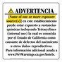 Spanish California Prop 65 Hotel Warning Sign CAWS-40397