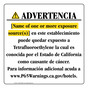 Spanish California Prop 65 Hotel Warning Sign CAWS-40398