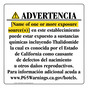 Spanish California Prop 65 Hotel Warning Sign CAWS-40400