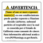 Spanish California Prop 65 Hotel Warning Sign CAWS-40408