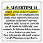 Spanish California Prop 65 Hotel Warning Sign CAWS-40445