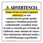 Spanish California Prop 65 Hotel Warning Sign CAWS-40446