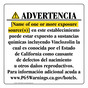 Spanish California Prop 65 Hotel Warning Sign CAWS-40448
