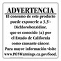 Spanish California Prop 65 Food Warning Sign CAWS-40527
