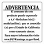 Spanish California Prop 65 Food Warning Sign CAWS-40544