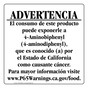 Spanish California Prop 65 Food Warning Sign CAWS-40550