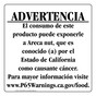 Spanish California Prop 65 Food Warning Sign CAWS-40606