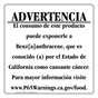 Spanish California Prop 65 Food Warning Sign CAWS-40625