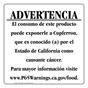 Spanish California Prop 65 Food Warning Sign CAWS-40738
