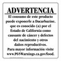Spanish California Prop 65 Food Warning Sign CAWS-40753