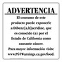 Spanish California Prop 65 Food Warning Sign CAWS-40771