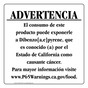 Spanish California Prop 65 Food Warning Sign CAWS-40776
