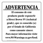 Spanish California Prop 65 Food Warning Sign CAWS-40816