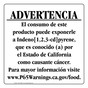 Spanish California Prop 65 Food Warning Sign CAWS-40927