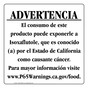Spanish California Prop 65 Food Warning Sign CAWS-40938