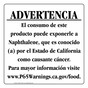 Spanish California Prop 65 Food Warning Sign CAWS-41030