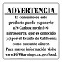 Spanish California Prop 65 Food Warning Sign CAWS-41031