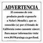 Spanish California Prop 65 Food Warning Sign CAWS-41035