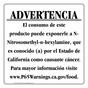 Spanish California Prop 65 Food Warning Sign CAWS-41076
