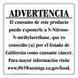 Spanish California Prop 65 Food Warning Sign CAWS-41087