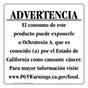Spanish California Prop 65 Food Warning Sign CAWS-41102