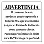 Spanish California Prop 65 Food Warning Sign CAWS-41179