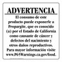 Spanish California Prop 65 Food Warning Sign CAWS-41192