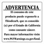 Spanish California Prop 65 Food Warning Sign CAWS-41260