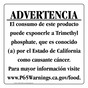 Spanish California Prop 65 Food Warning Sign CAWS-41289