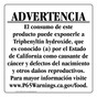 Spanish California Prop 65 Food Warning Sign CAWS-41291