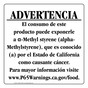 Spanish California Prop 65 Food Warning Sign CAWS-41320