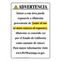 Spanish California Prop 65 Chemical Exposure Area Sign CAWS-41437