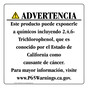 Spanish California Prop 65 Consumer Product Warning Sign CAWS-42214
