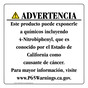Spanish California Prop 65 Consumer Product Warning Sign CAWS-42270