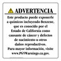 Spanish California Prop 65 Consumer Product Warning Sign CAWS-42342