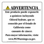 Spanish California Prop 65 Consumer Product Warning Sign CAWS-42409