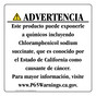Spanish California Prop 65 Consumer Product Warning Sign CAWS-42411