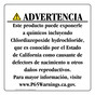 Spanish California Prop 65 Consumer Product Warning Sign CAWS-42416