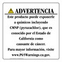 Spanish California Prop 65 Consumer Product Warning Sign CAWS-42441