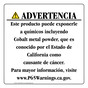 Spanish California Prop 65 Consumer Product Warning Sign CAWS-42443