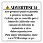 Spanish California Prop 65 Consumer Product Warning Sign CAWS-42457