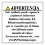 Spanish California Prop 65 Consumer Product Warning Sign CAWS-42472